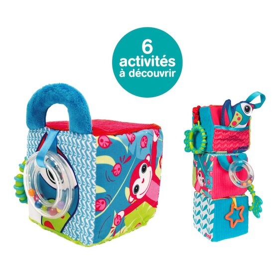 Ludi Cube d'éveil tissu Multicolore  Ludi Cube d'éveil tissu Multicolore