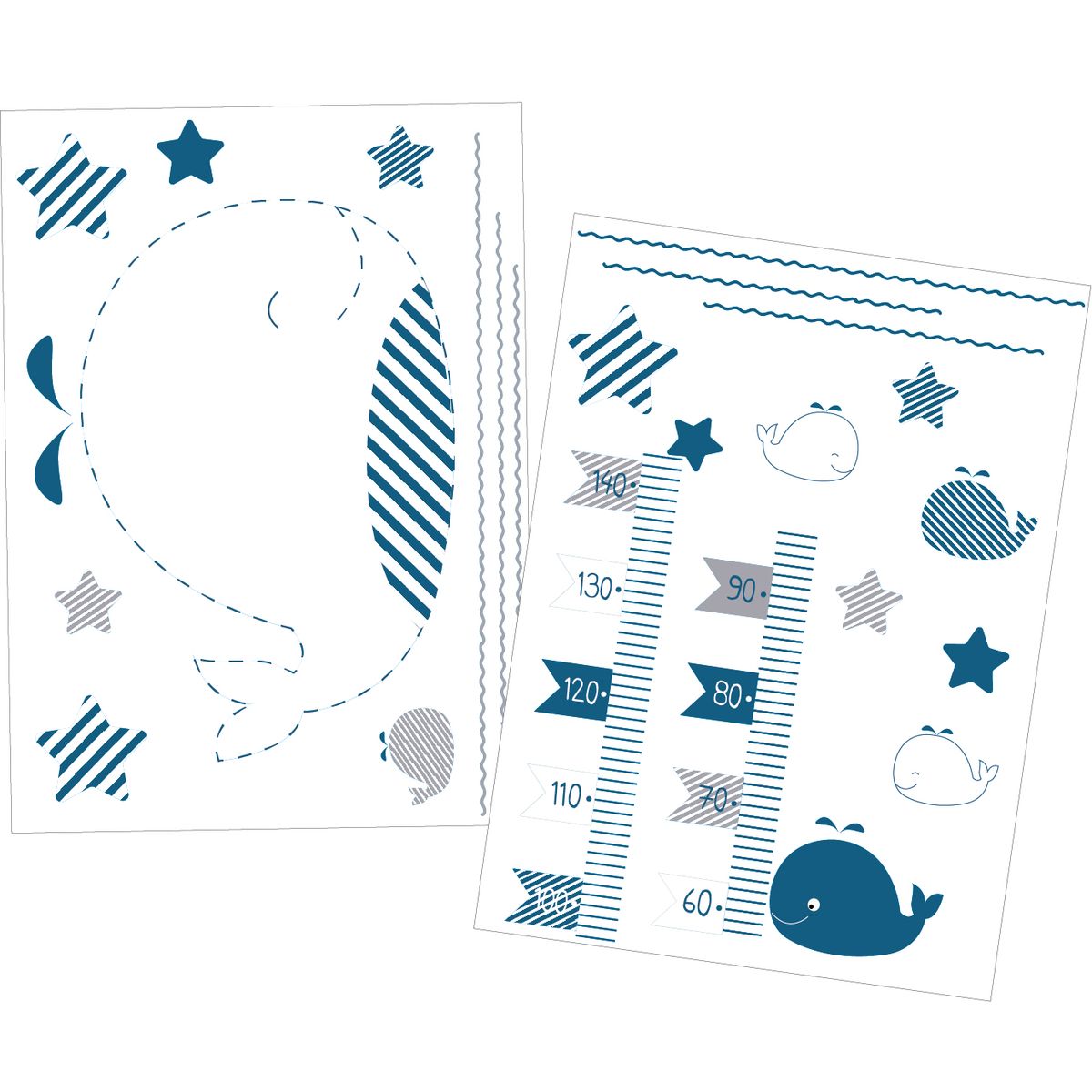 Stickers muraux Blue baleine BLEU Sauthon