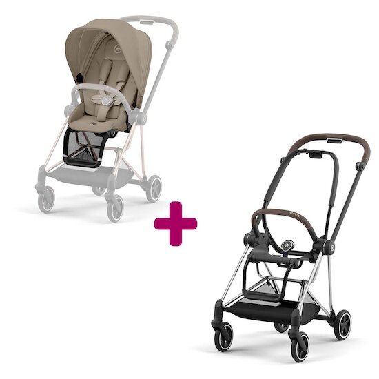 Cybex Pack Poussette Mios chrome brown 2022 + siège Mios Cozy Beige  