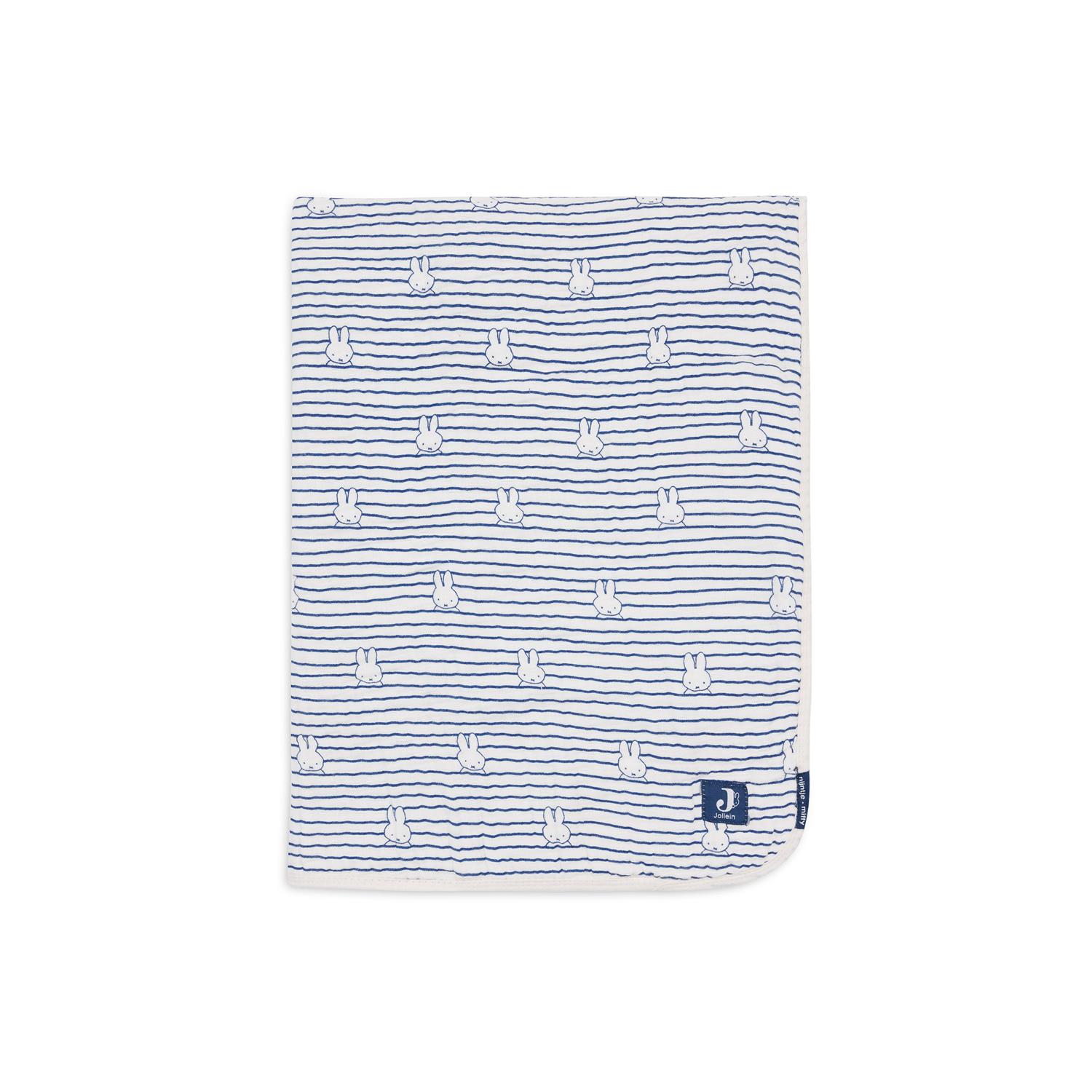 Jollein - Couverture Berceau Miffy Stripe BLEU Jollein