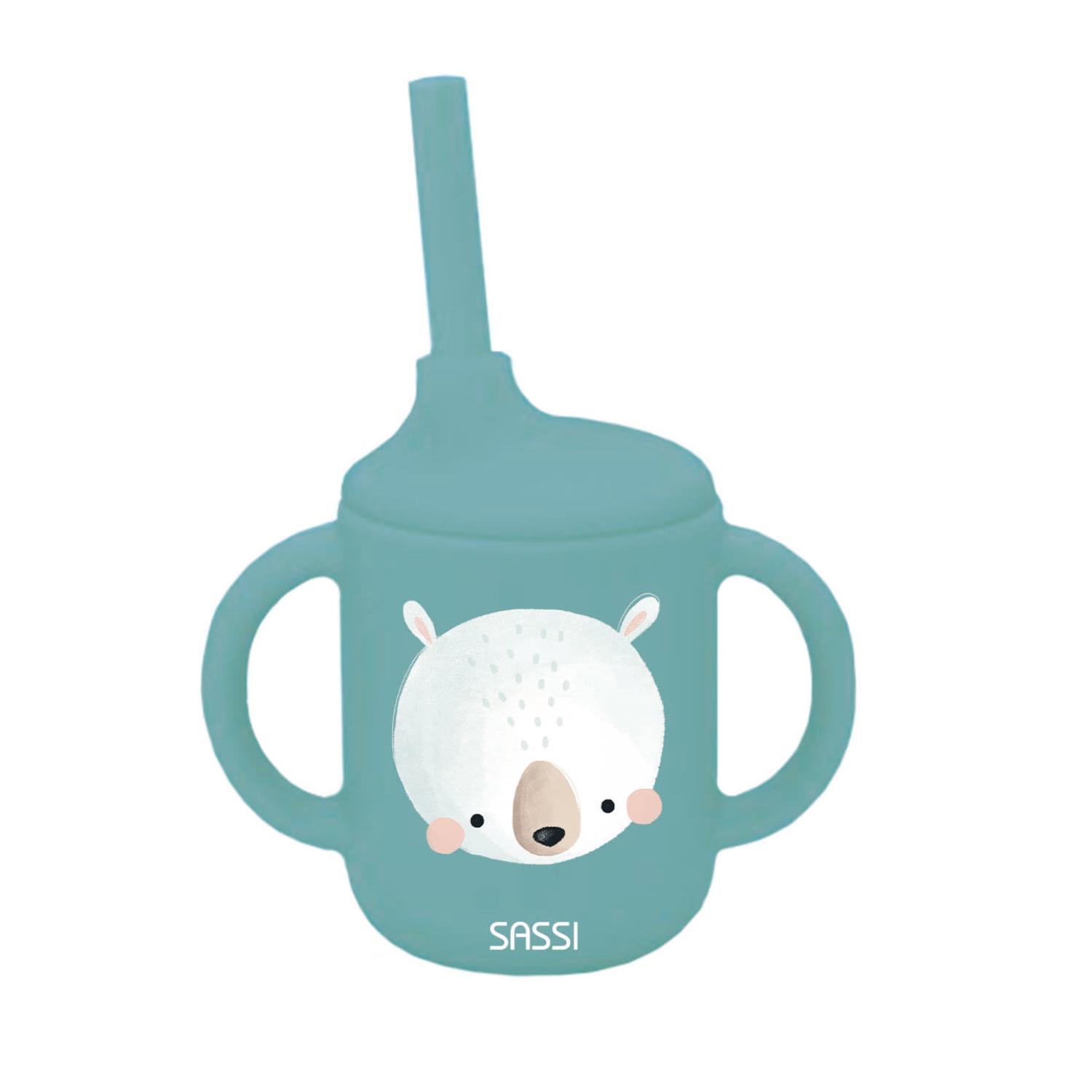 Sassi Junior - Tasse avec paille silicone BLEU Sassi Junior