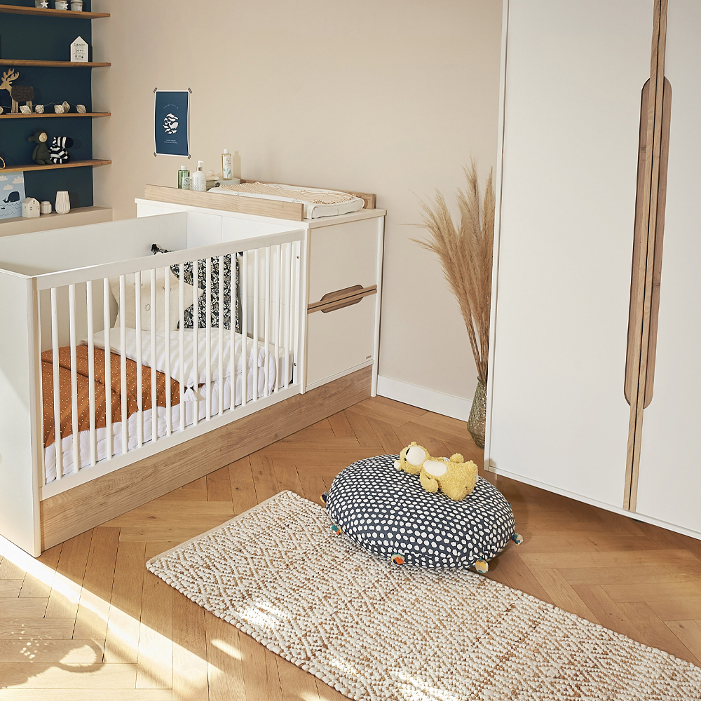 Chambre bébé complète Céleste : lit combiné évolutif 70x140