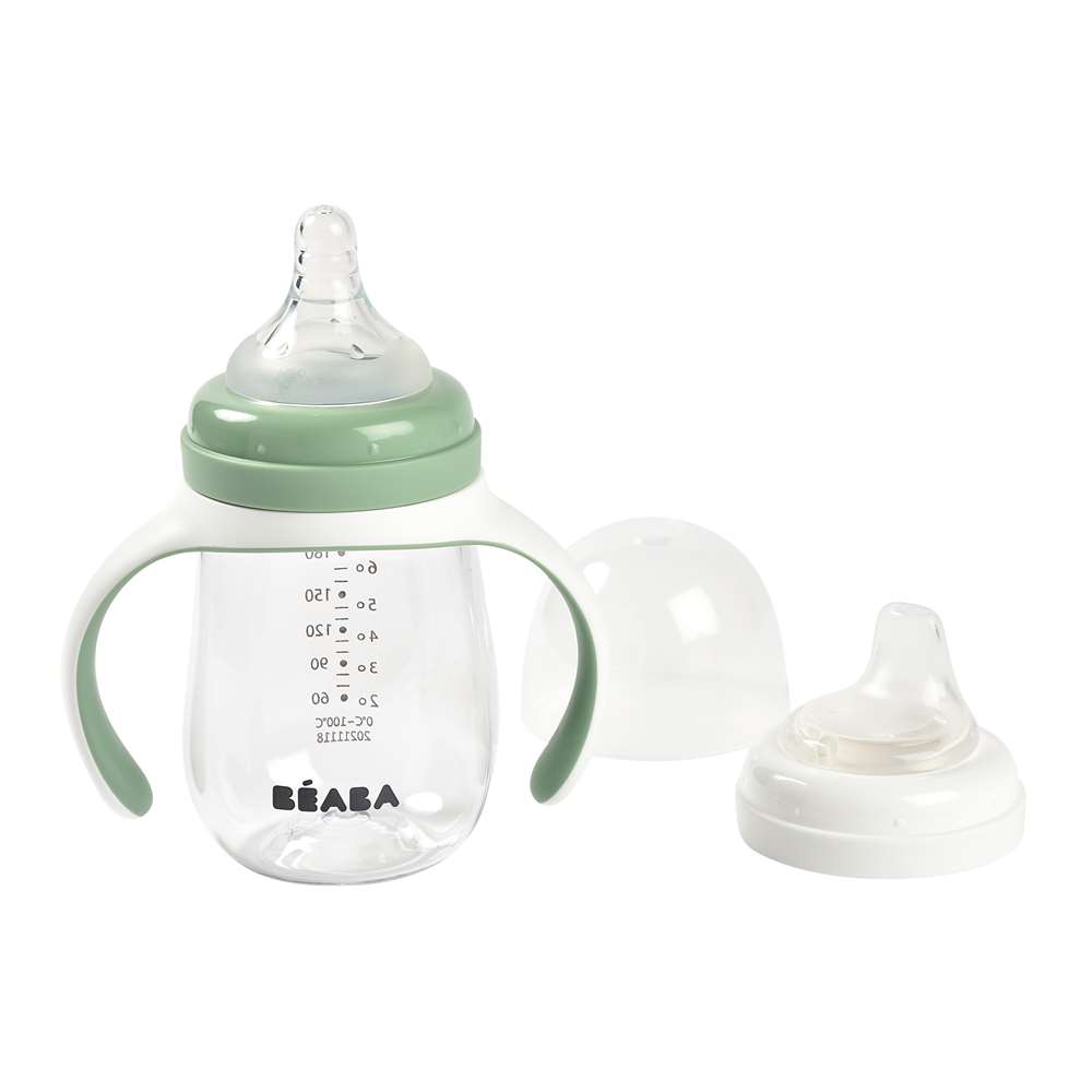 Beaba - Biberon d'apprentissage 2 en 1 VERT Béaba
