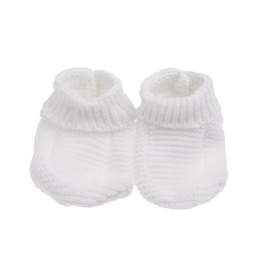 P’tit bisou Chaussons bio collection Tricot Blanc Naissance