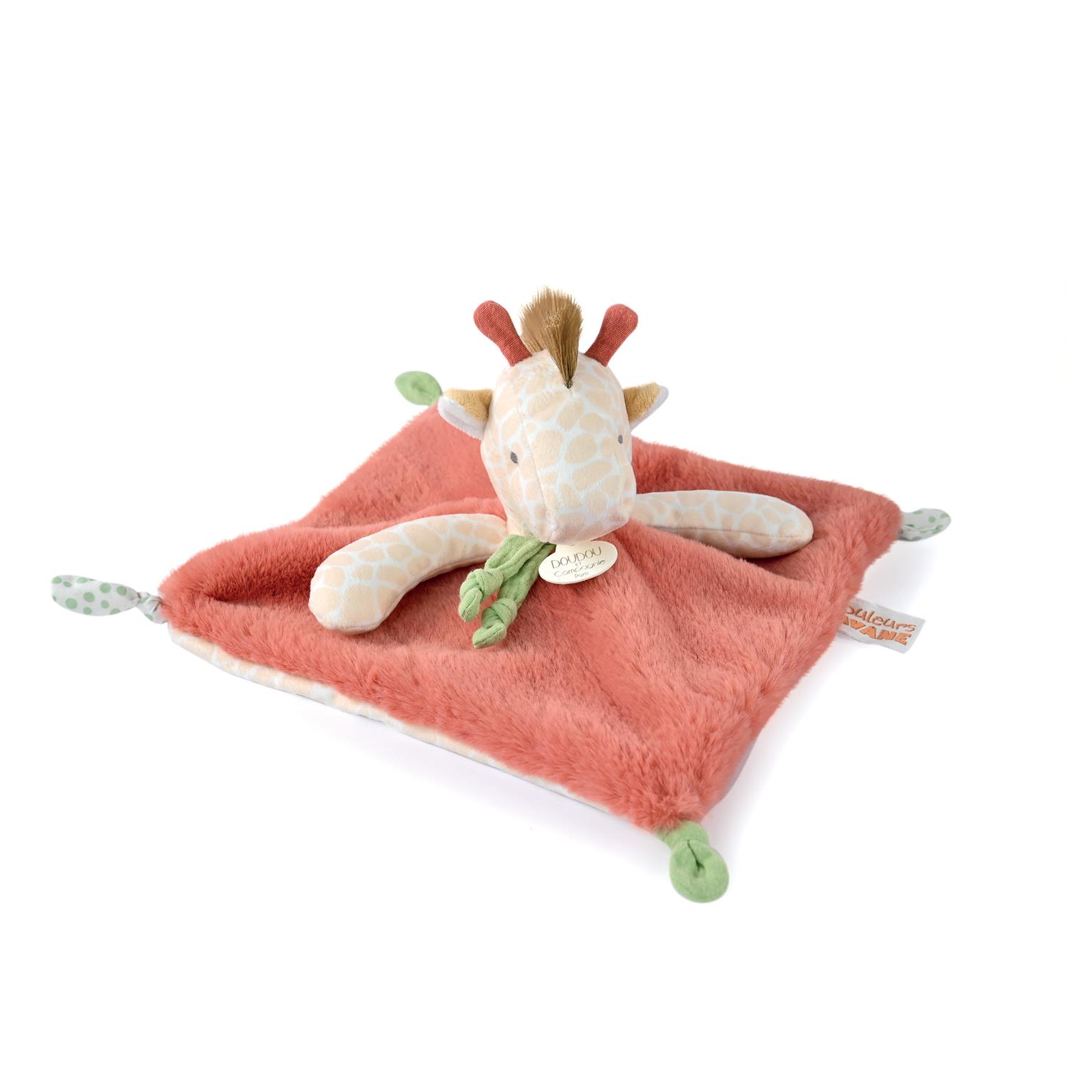 Doudou & Compagnie - Doudou plat Girafe BEIGE Doudou & Compagnie