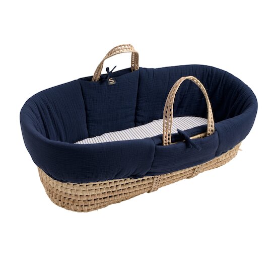 Sauthon Couffin garni habillage et matelas Baby Sailor Bleu 