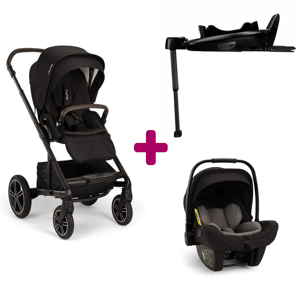 Nuna - Pack Poussette duo Mixx next Caviar + coque Pipa next Caviar + base next  Nuna