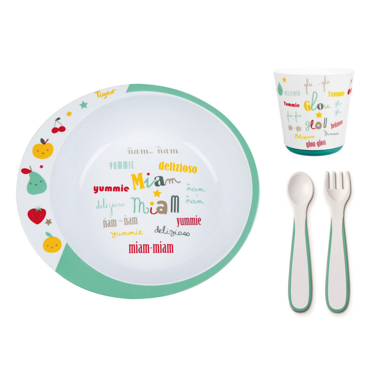 Coffret vaisselle micro-ondes design MULTICOLORE Tigex