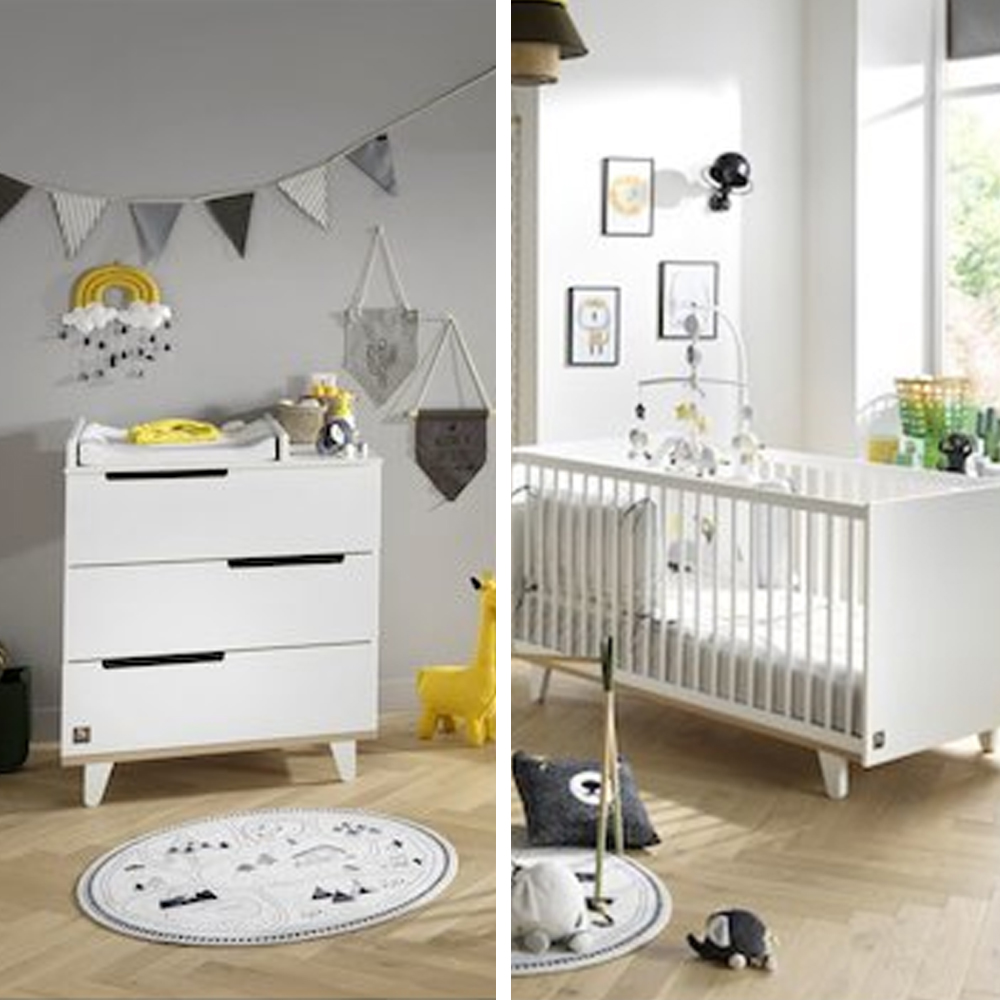 Chambre Duo Baltic : lit 60x120, commode Sauthon