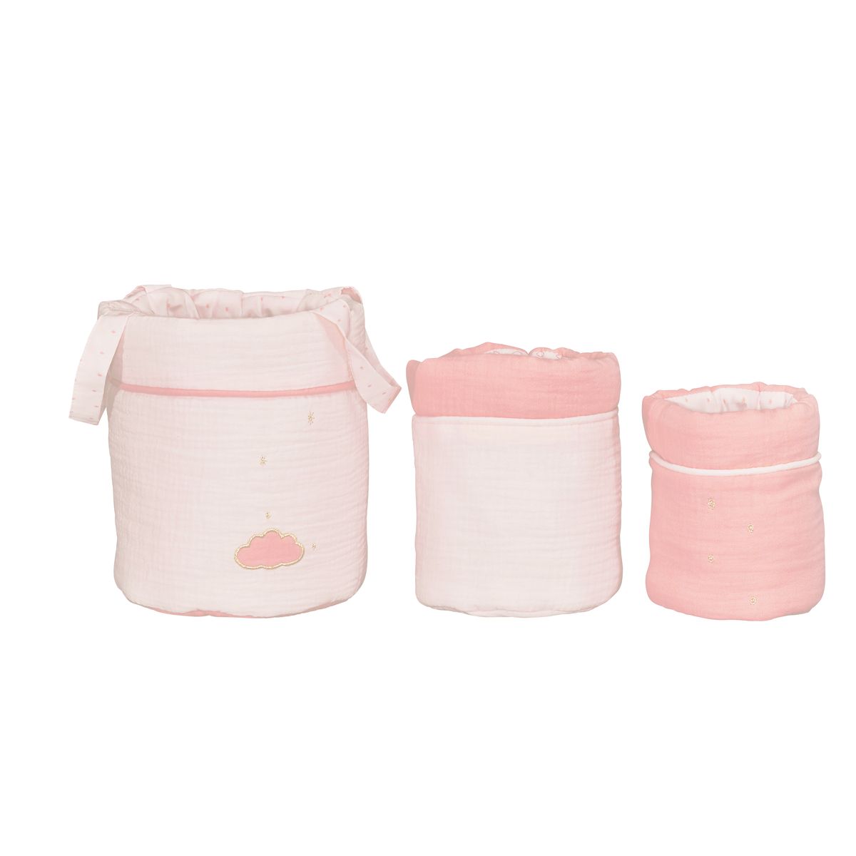 3 Panières gigognes Lily rose ROSE Sauthon