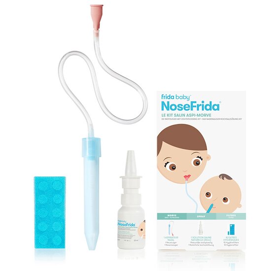 Frida Le kit salin aspi-morve NoseFrida Bleu  Frida Le kit salin aspi-morve NoseFrida Bleu