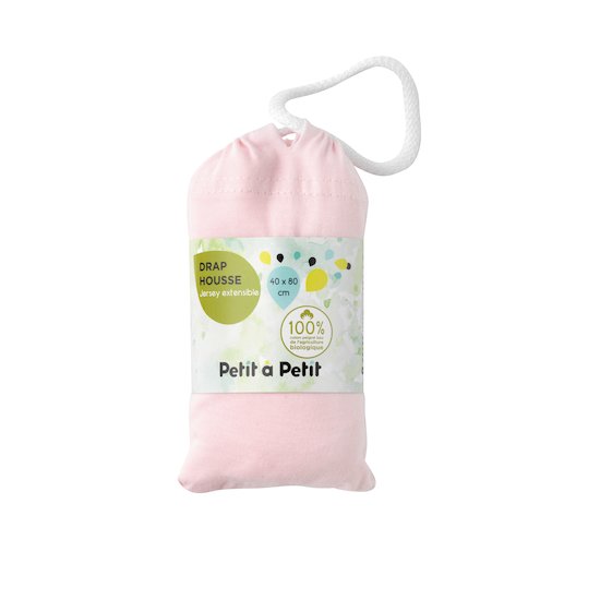 Drap housse jersey bio ROSE Petit à petit