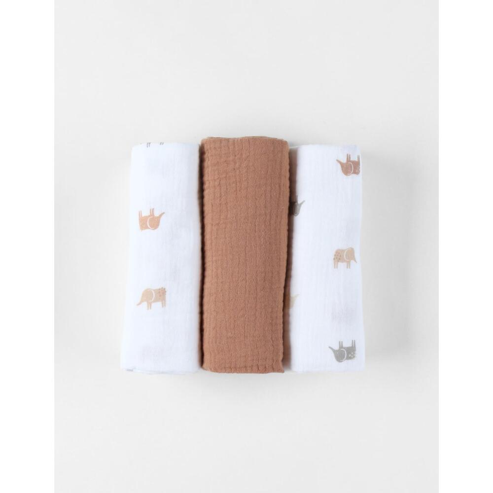 Set de 3 langes M&m25 BEIGE Noukie's