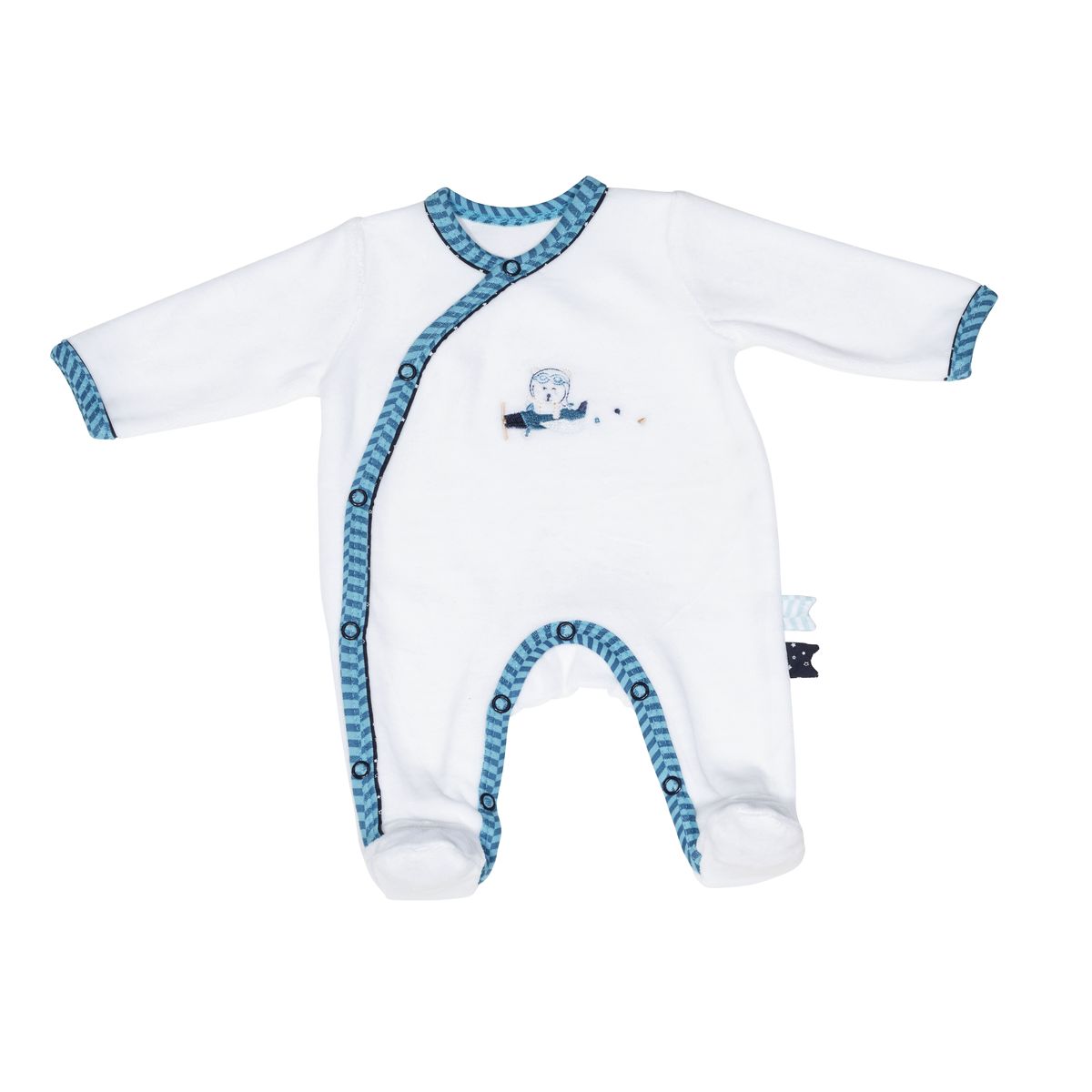 Sauthon - Pyjama velours New Lazare BLEU Sauthon