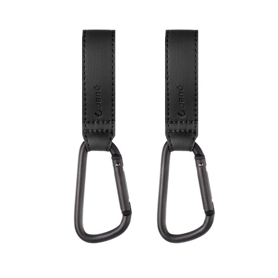 Jané Lot de 2 crochets multifonctions simili cuir Black  Jané Lot de 2 crochets multifonctions simili cuir Black
