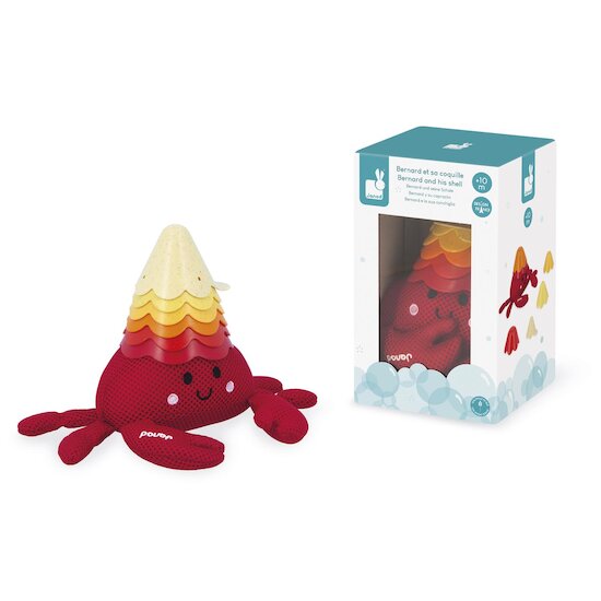 Janod Jouet de bain Bernard et sa coquille Multicolore  Janod Jouet de bain Bernard et sa coquille Multicolore