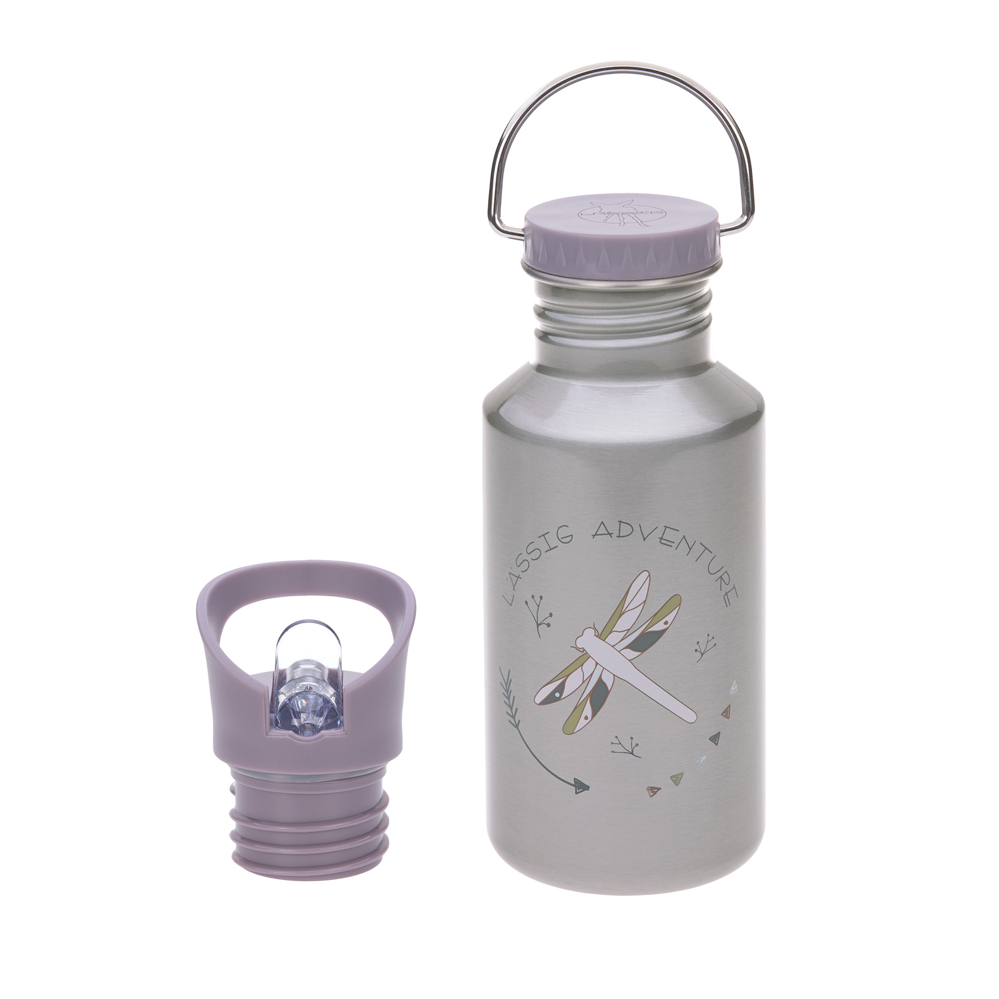 Gourde pour enfant inox adventure libelulle VIOLET Lässig