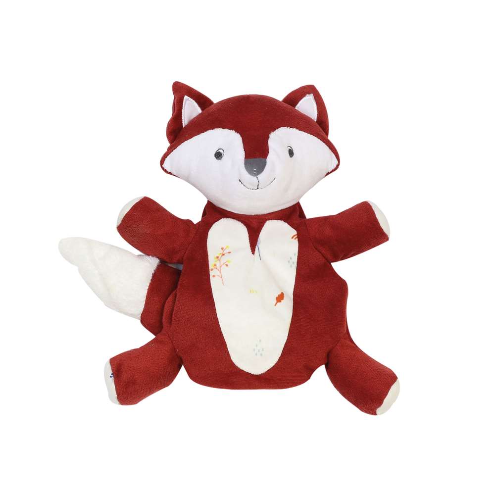 Trois Kilos Sept - Peluche marionette renard Cache cache en fôret ROUGE Trois Kilos Sept