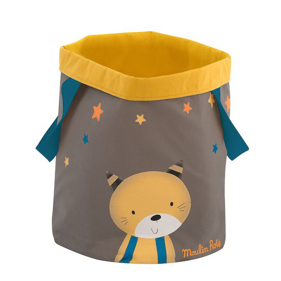 Grand panier chat Les Moustaches MARRON Moulin Roty