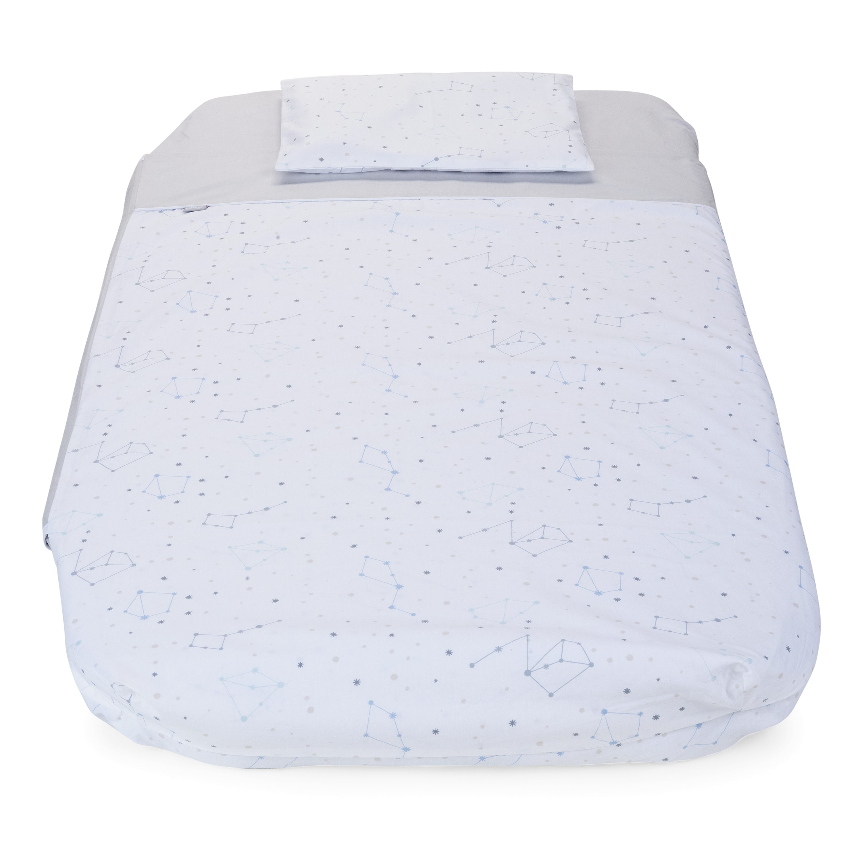 Set 3 pcs Chicco Next2Me Forever : Taie oreiller + Drap housse + Drap BLEU Chicco