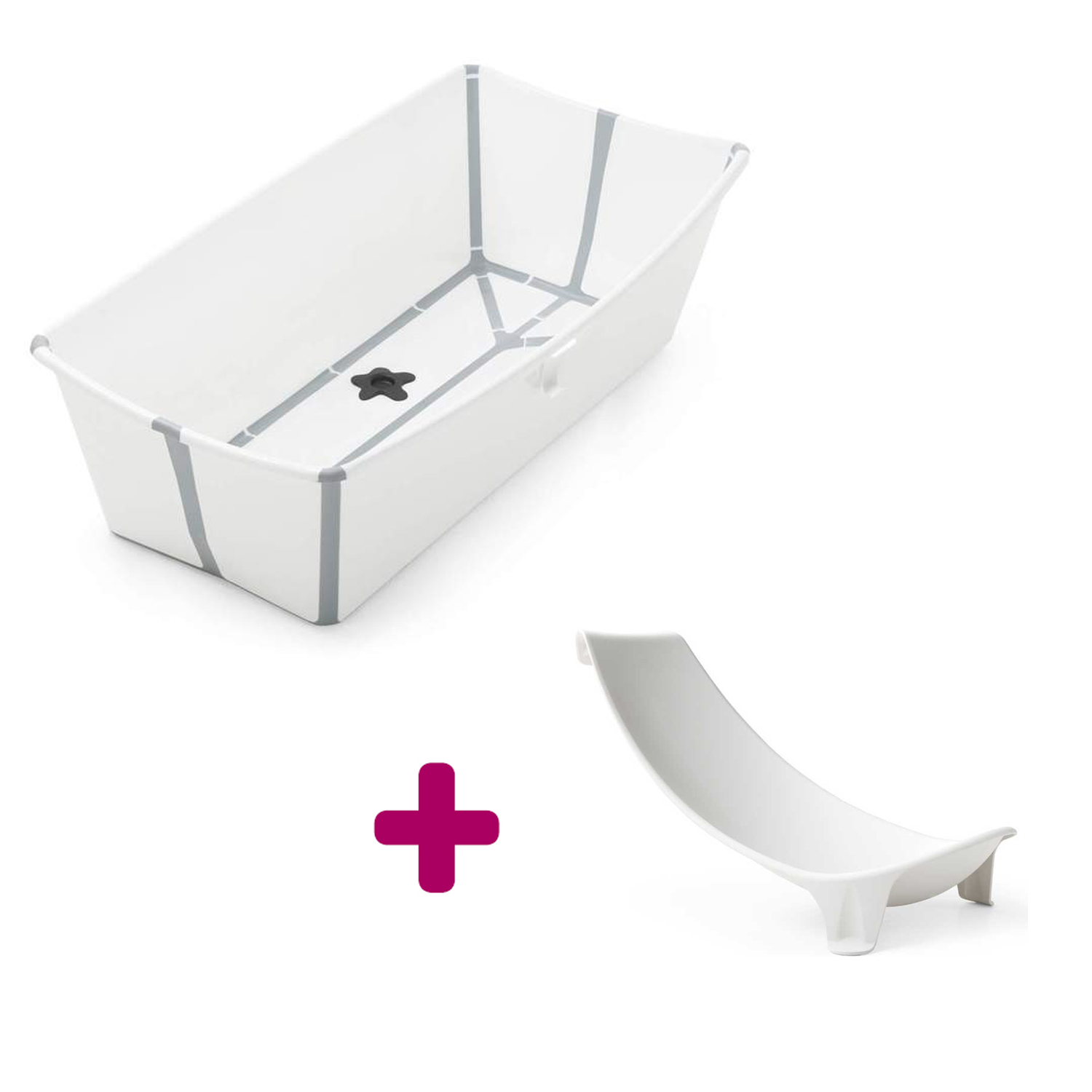 Pack Flexi bath XL baignoire + transat Blanc-gris Stokke