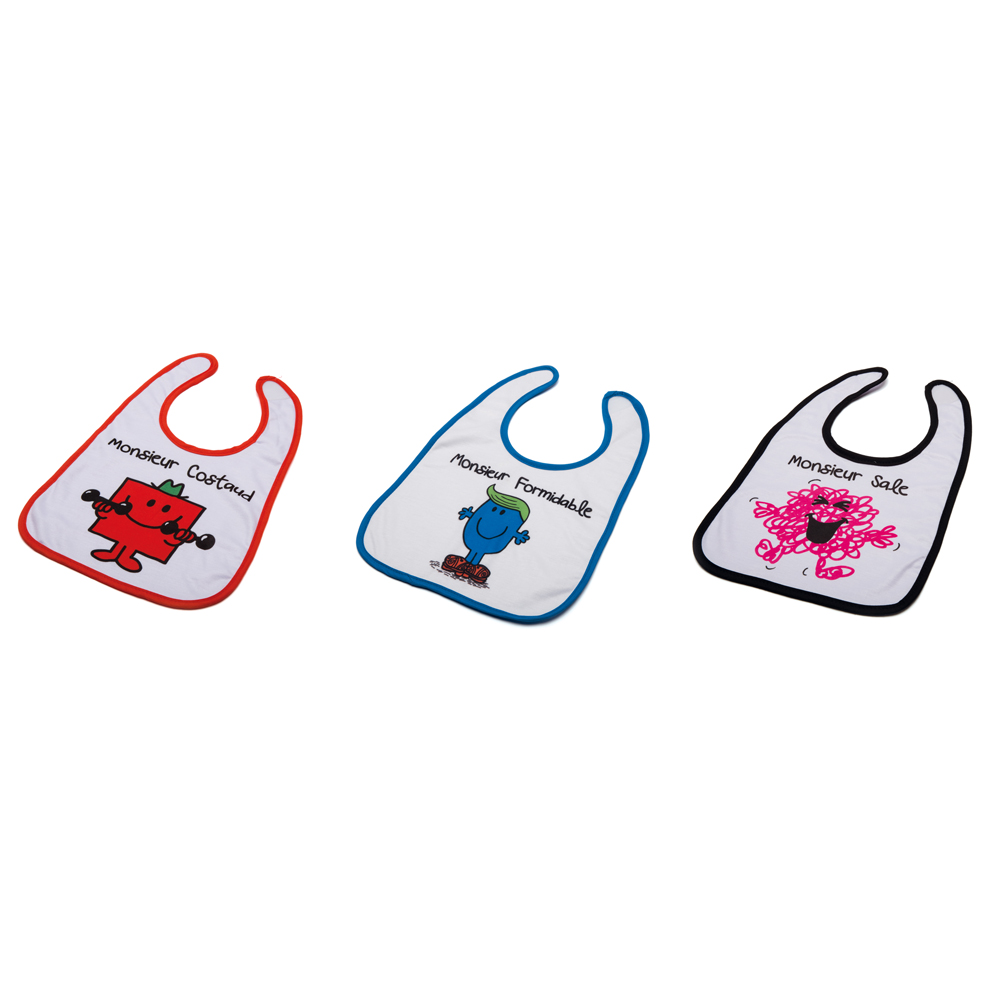 3 bavoirs Monsieur MULTICOLORE BabyToLove