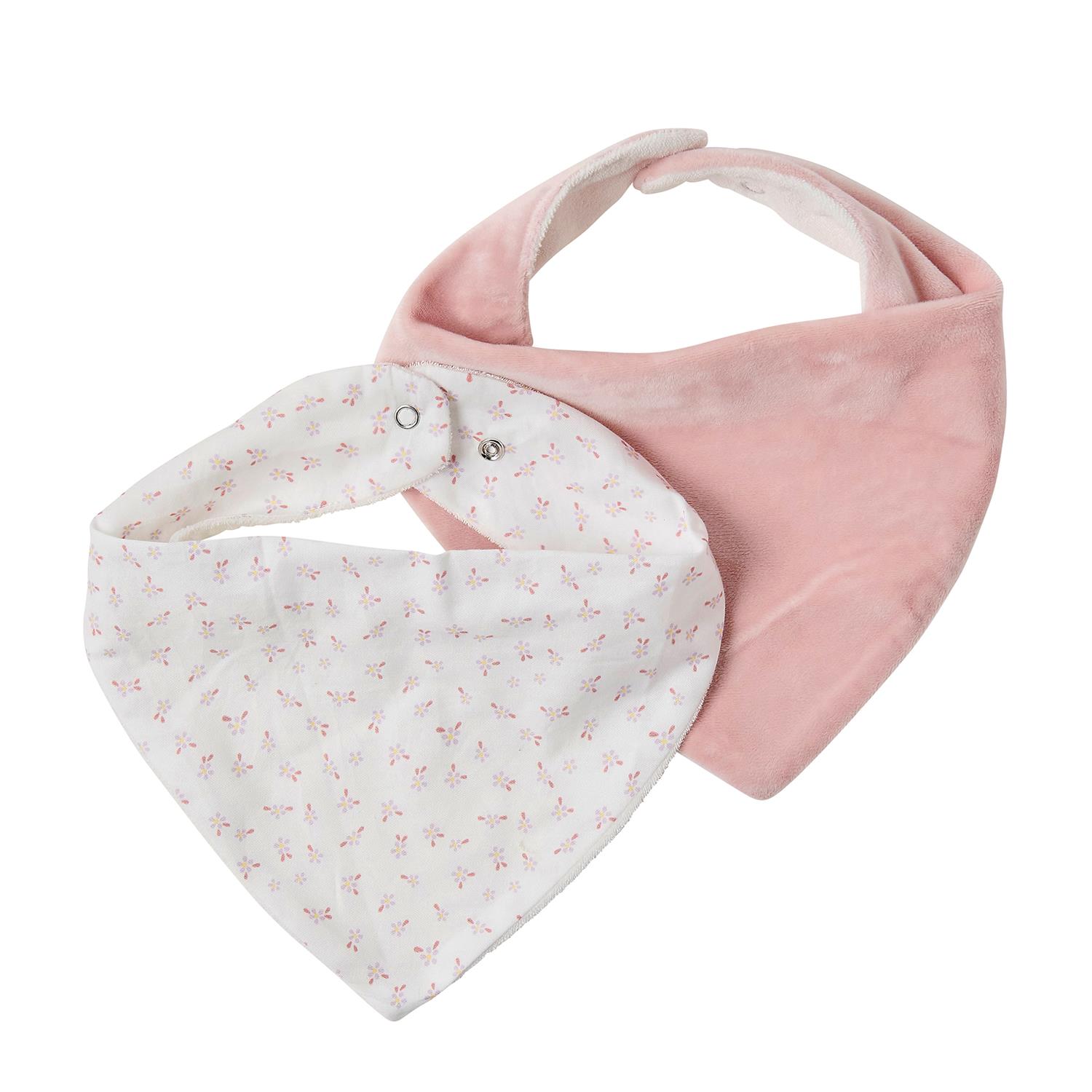 Nattou - Lot de 2 bavoirs bandana Alice et Pomme ROSE Nattou