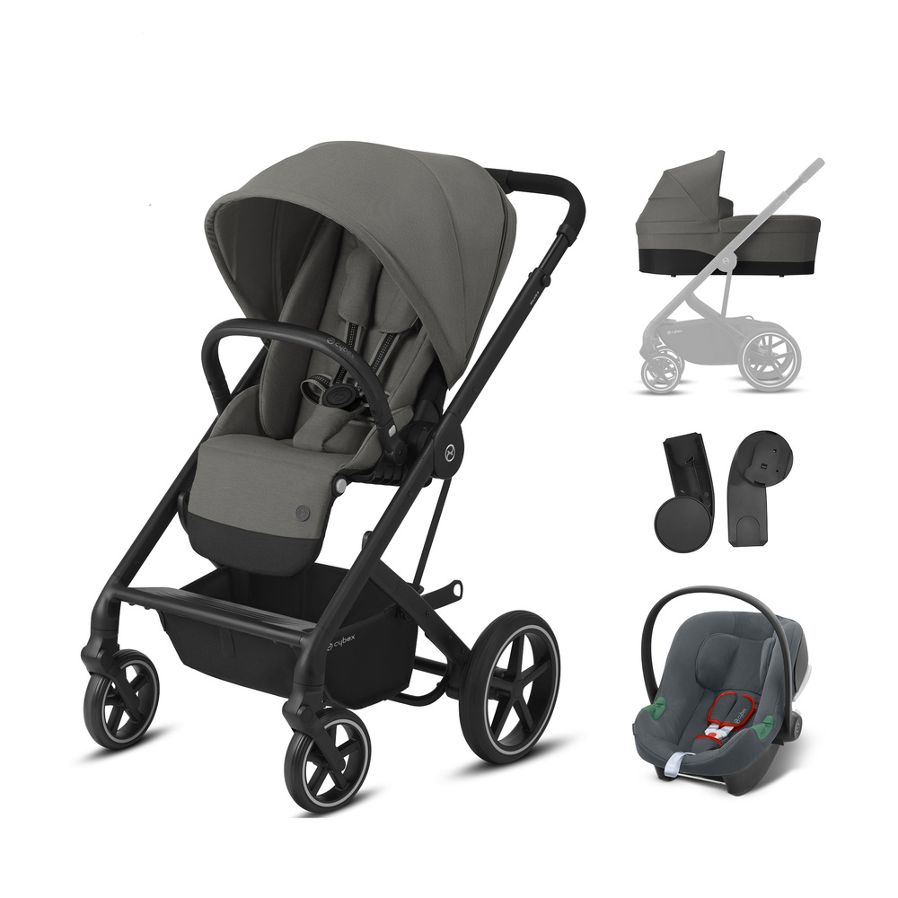 Cybex GOLD Pack poussette trio combinée 3en1 Balios S Lux Silver Ocean Blue  Soho Grey