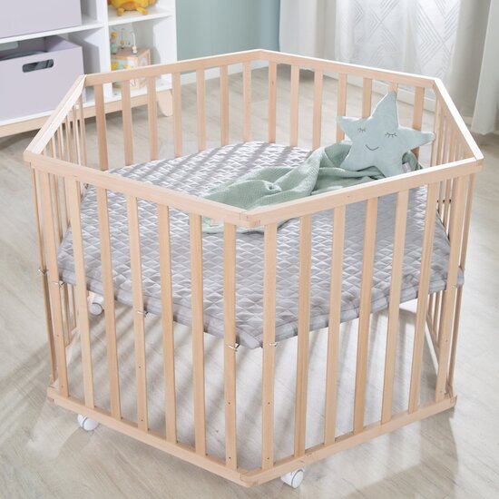 Roba Parc bébé style hexagonal Bois Naturel  Roba Parc bébé style hexagonal Bois Naturel
