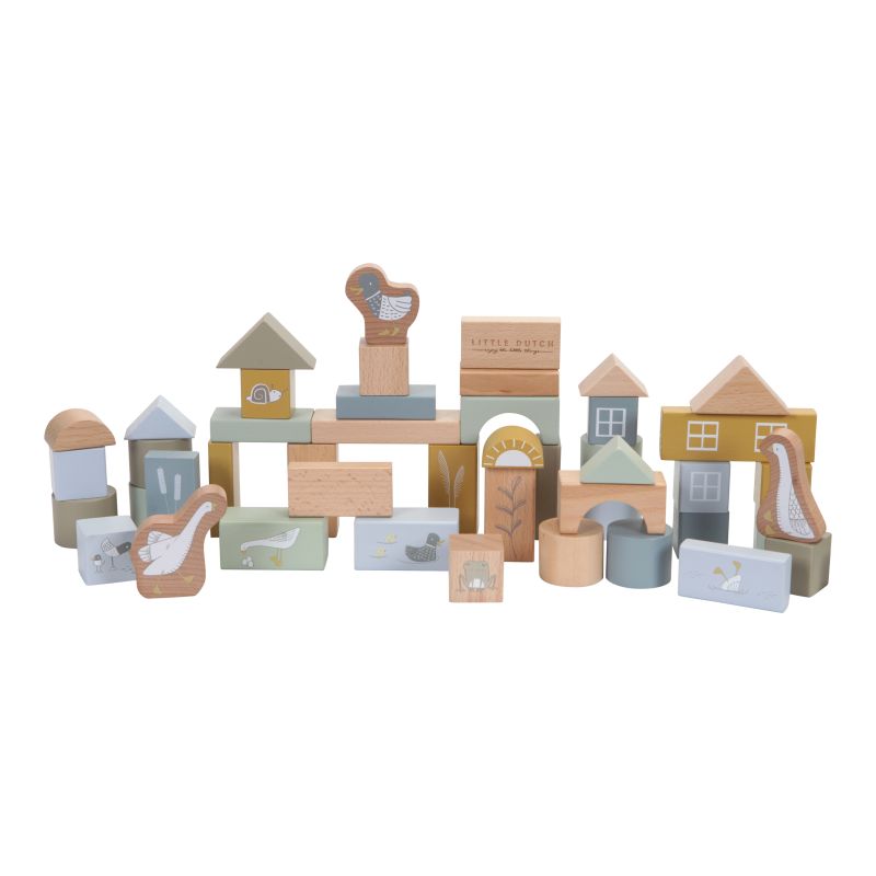 Blocs en bois BLEU Little Dutch