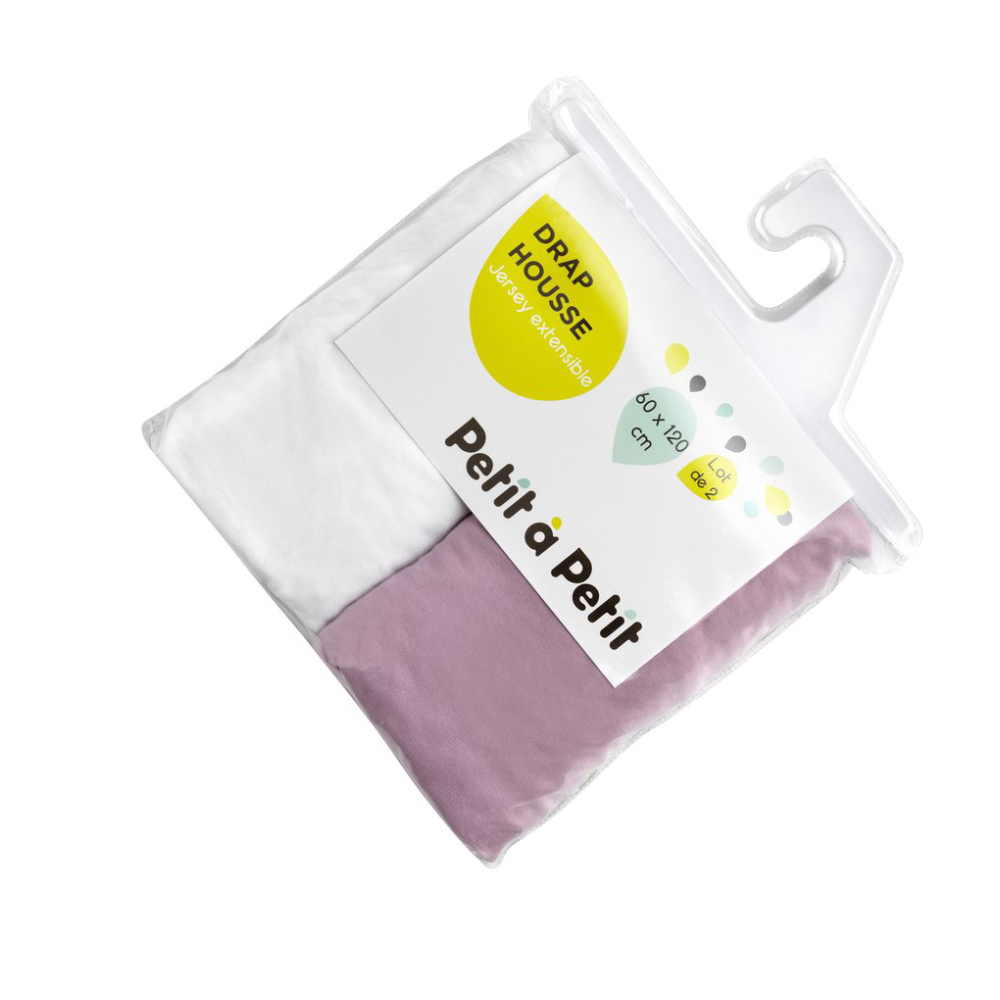 Lot de 2 draps housses ROSE Petit à petit