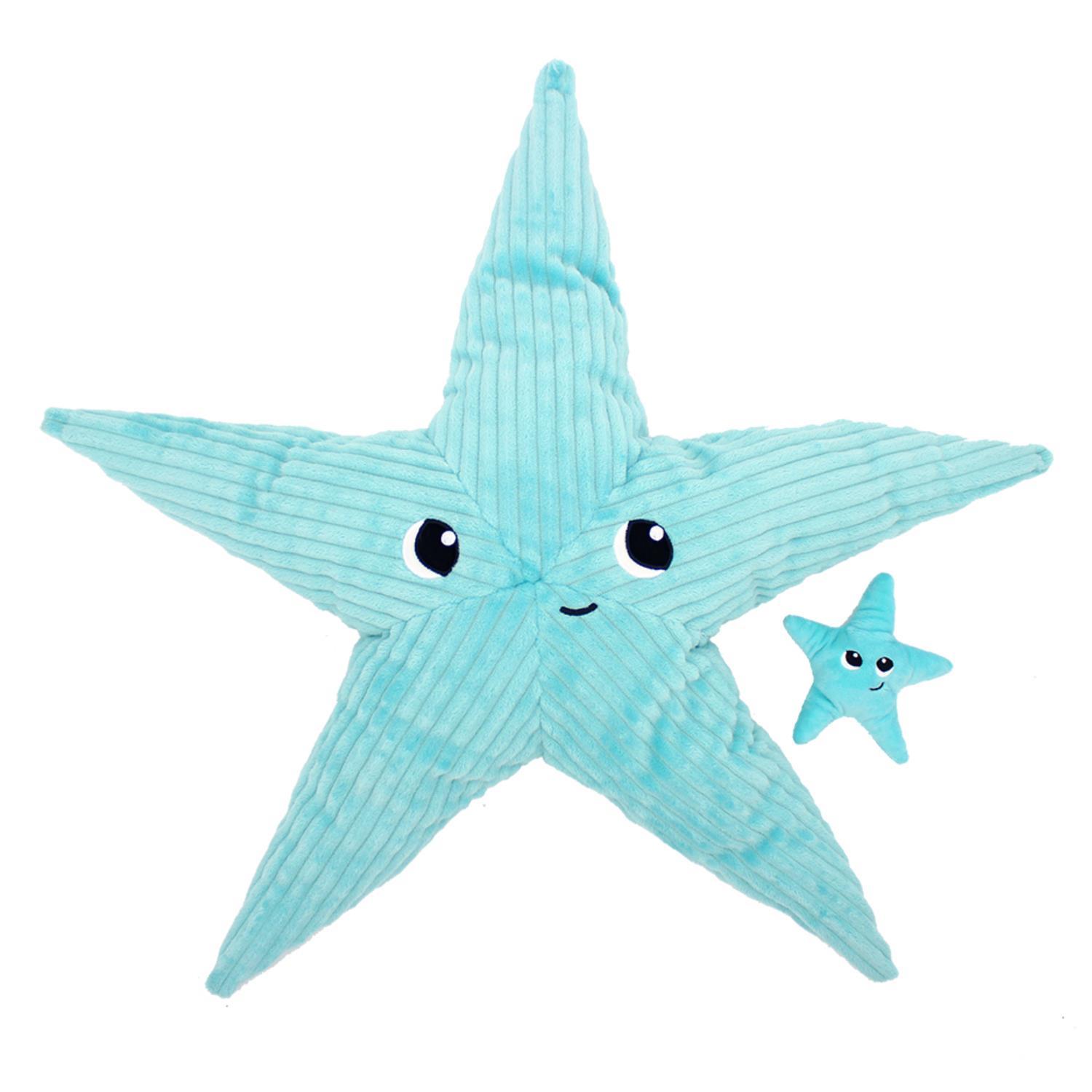Peluche Ptipotos Etoile de mer Maman/Bebe BLEU Les Déglingos