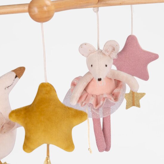 Moulin Roty Mobile musical croisillon La petite école de danse Multicolore  Moulin Roty Mobile musical croisillon La petite école de danse Multicolore