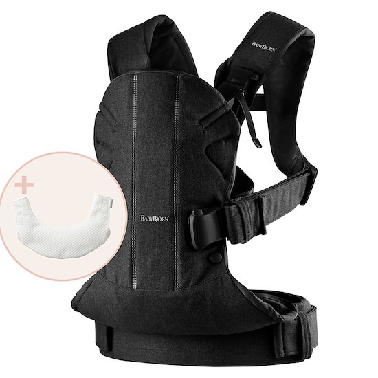BabyBjörn Pack porte-bébé One avec bavoir Noir 