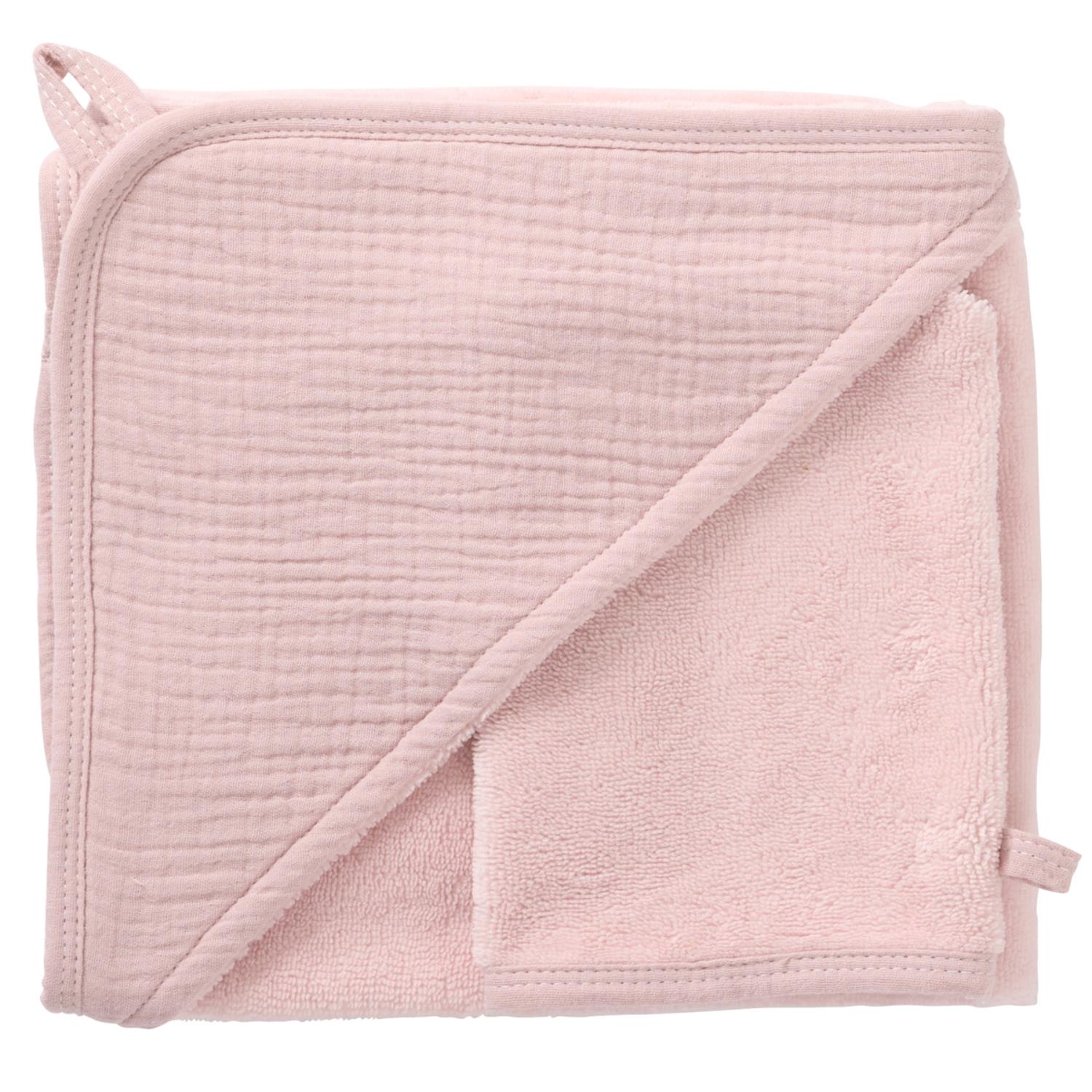 Cape de bain + gant Mix & Match ROSE BB&Co