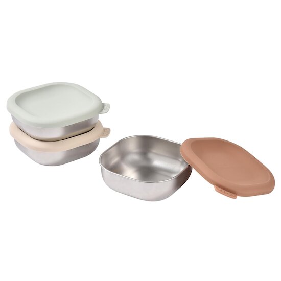 Béaba Boîtes Repas Inox Multi-Usage x3 Natural Set 