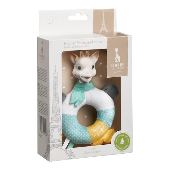 Sophie la girafe Hochet Shake & chew Bleu, Noir, Blanc, Beige, Jaune 