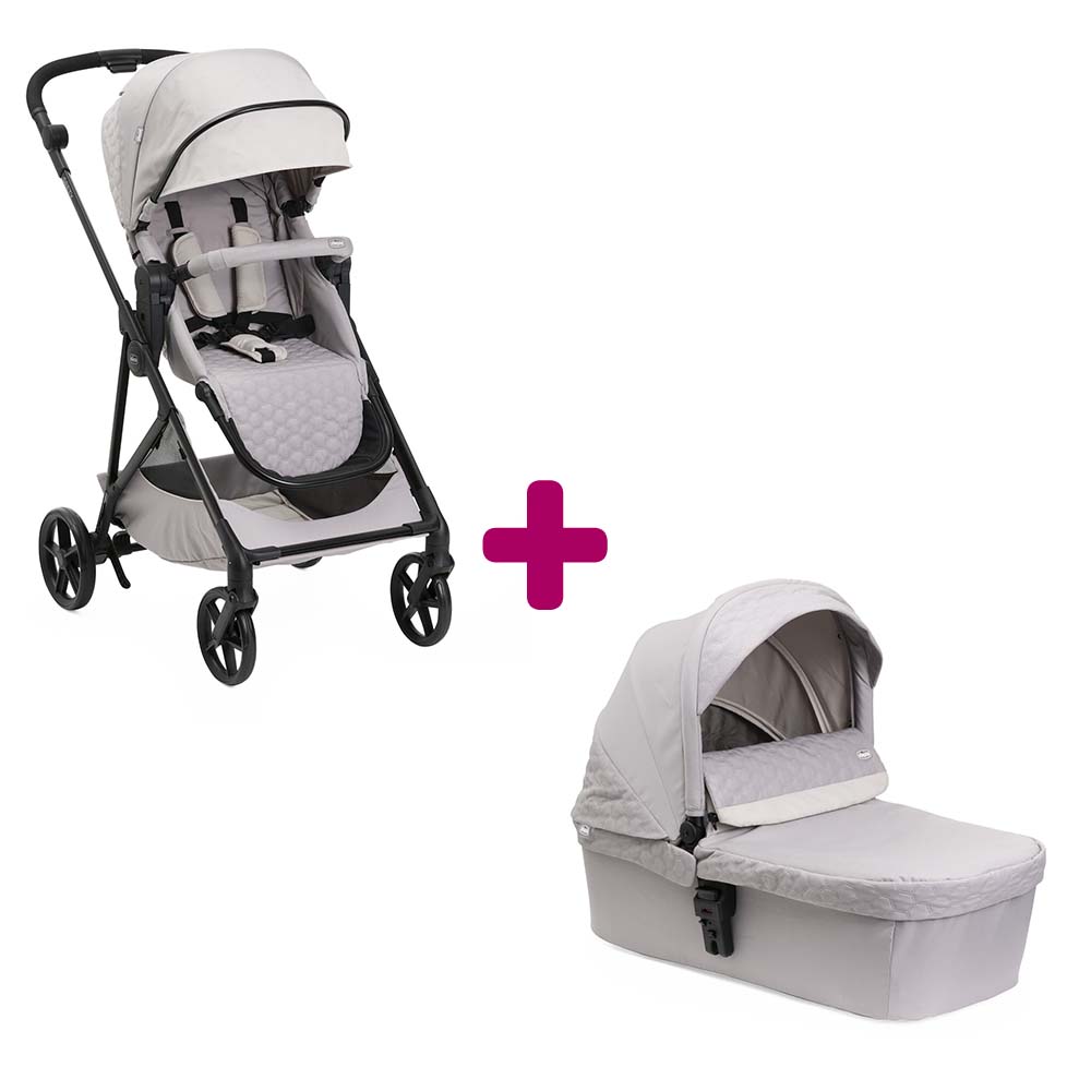 Chicco - Pack poussette Duo Seety Florence beige + nacelle florence beige  Chicco