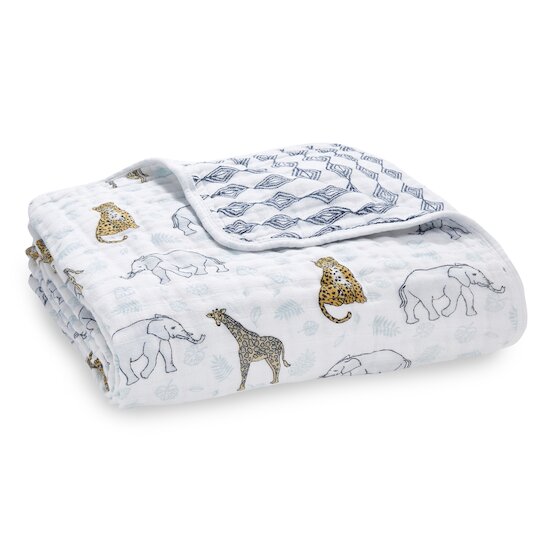 Aden et Anais Couverture de rêve dream blanket en mousseline de coton jungle 120x120 cm