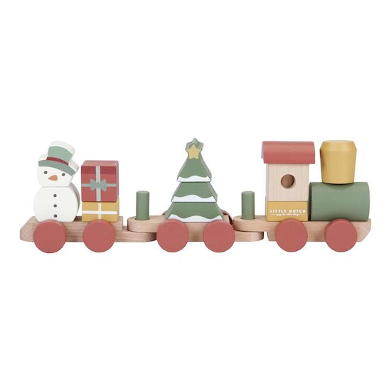 Little Dutch Train de Noël en bois FSC   Little Dutch Train de Noël en bois FSC