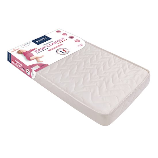 Matelas bébé 60 x 120 cm en coton bio épaisseur 10 cm - POUPON 4690