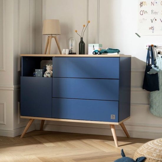 Sauthon Original Commode Boréale Chêne Doré - Bleu Nuit 