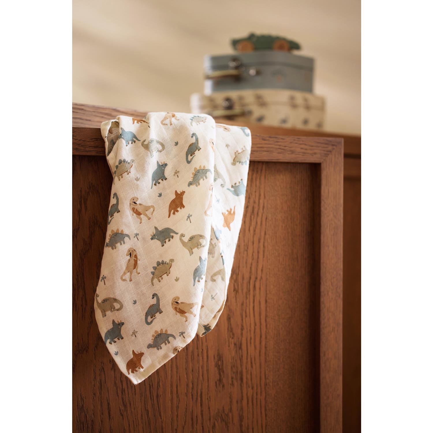 Jollein - Lange Gaze de Coton Roarsome Lot de 3 MULTICOLORE Jollein