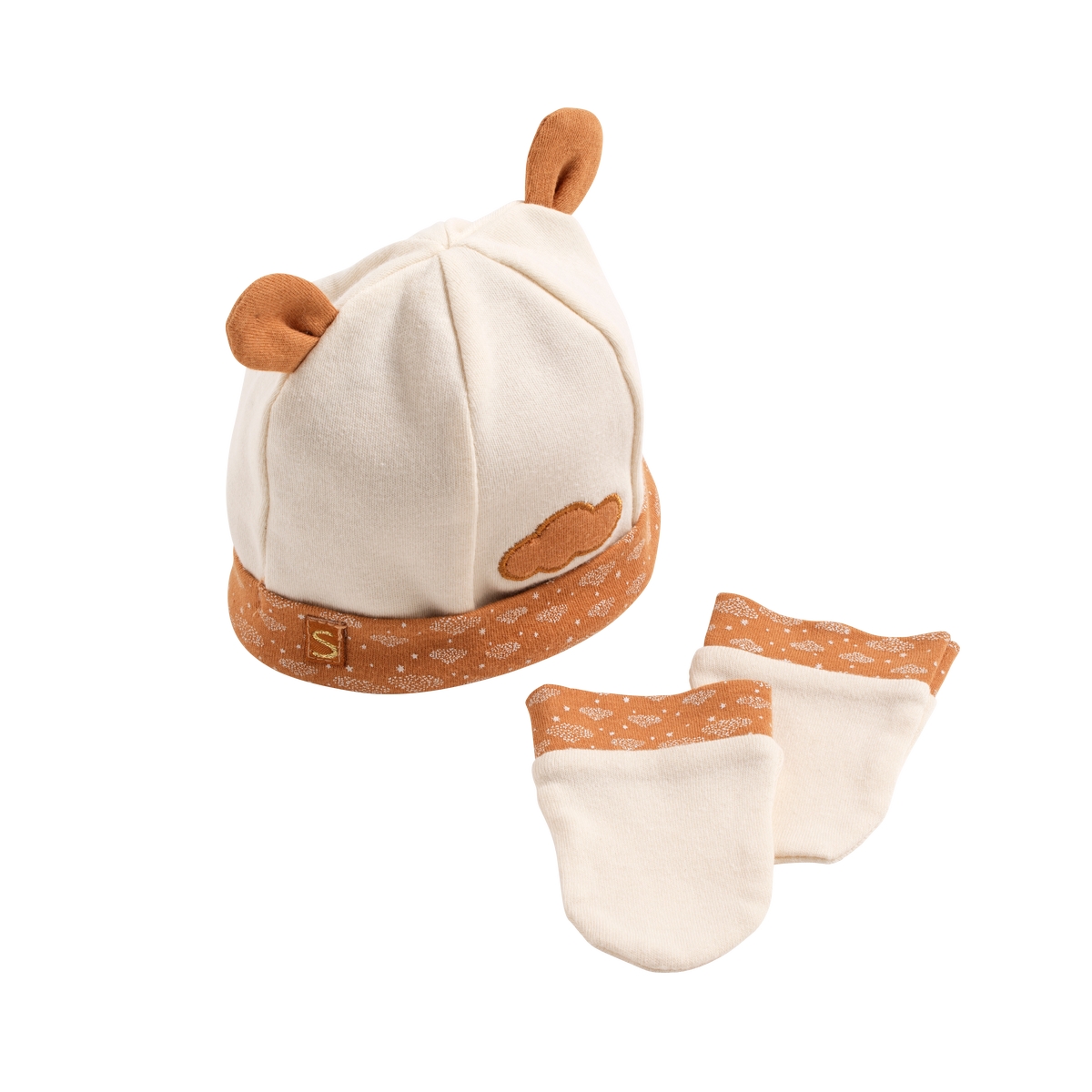 Bonnet et moufles nuage Orsino BEIGE Sauthon