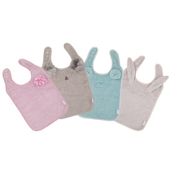 Bo Jungle Bavoir en éponge de coton bio B-Bib Fleur Rose  Bo Jungle Bavoir en éponge de coton bio B-Bib Fleur Rose