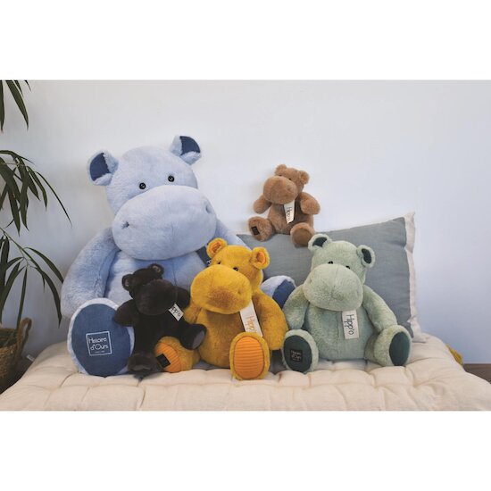 Histoire d'Ours Hippopotame Bleu Jean 25 cm