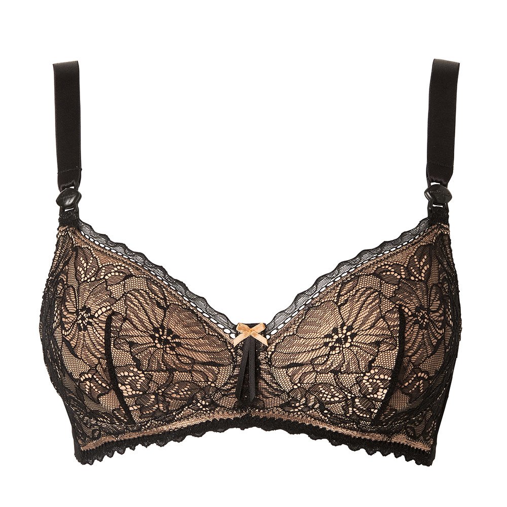 Soutien-gorge de grossesse et d'allaitement Iris NOIR Cache cœur