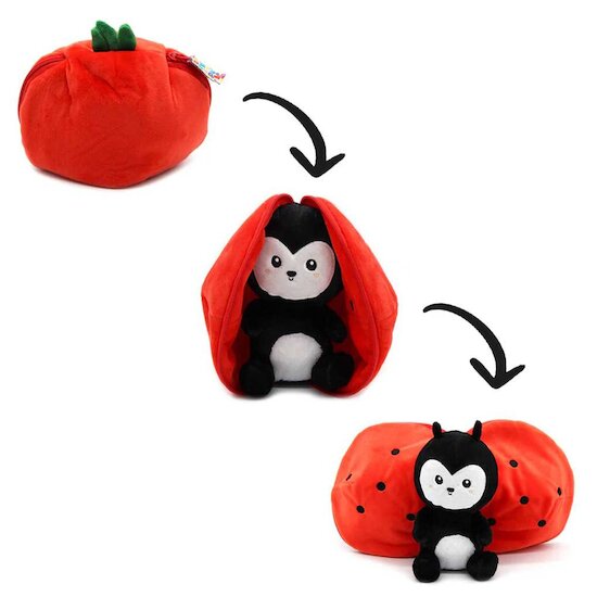 Les Déglingos Peluche coccinelle et tomate veggies Flipetz Noir 