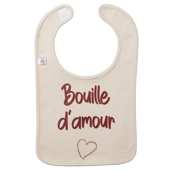 BB&Co Bavoir "Bouille d'amour" Sable 