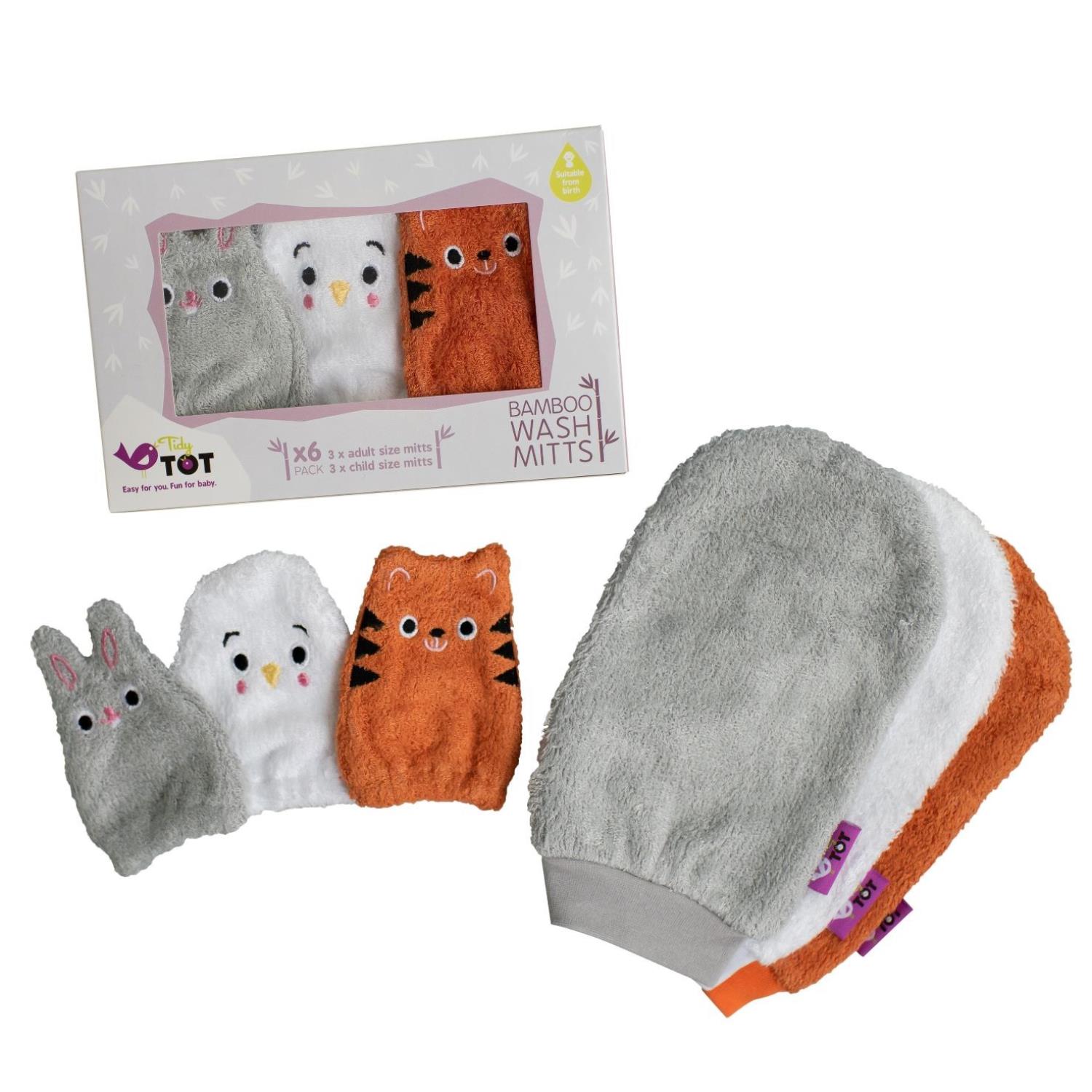 Gants de toilette en bambou MULTICOLORE Tidy tot